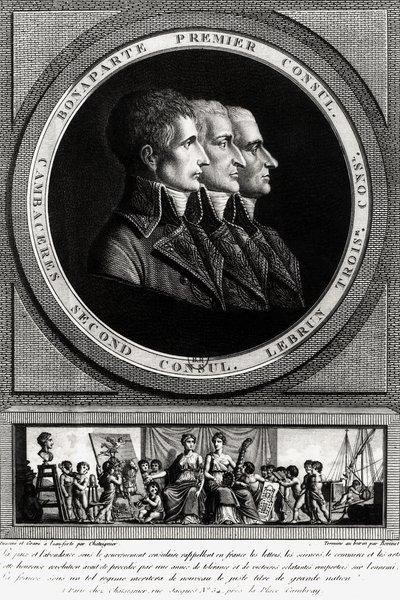 Porträt der drei Konsuln der Republik, vollendet von Edme Bovinet von Alexis Chataigner